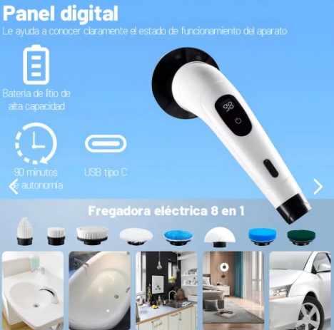 Cepillo Eléctrico de Limpieza 9 en 1